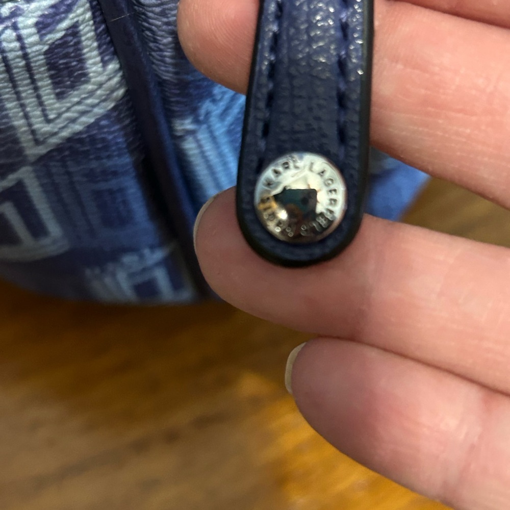 NWT KARL LAGERFELD Paris Backpack Indigo One Size - Picture 3 of 15